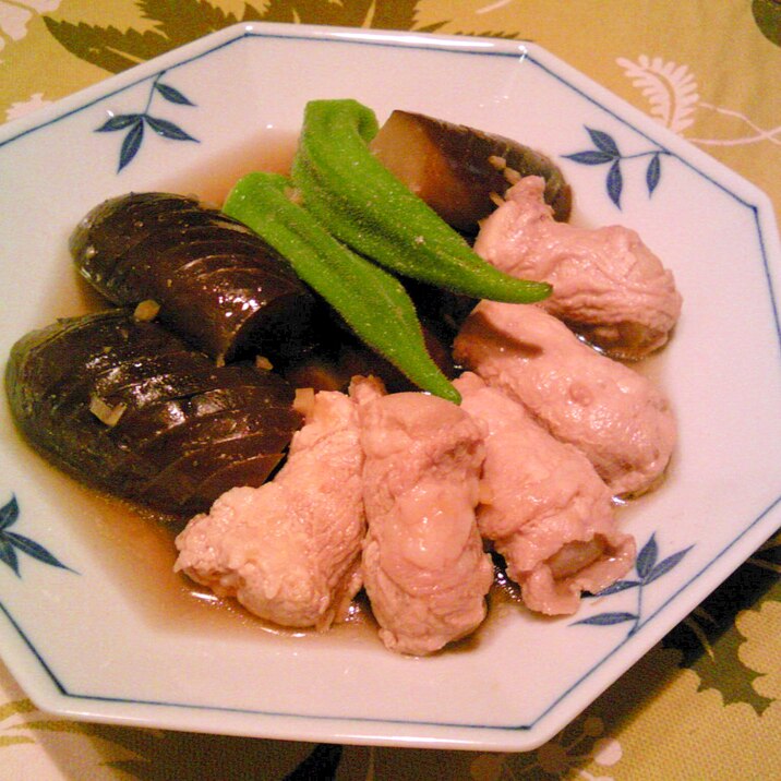 高野豆腐の豚肉巻となすの煮物